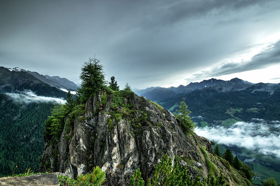 landscape, mountains, nature, sky, clouds, country, countryside HD wallpaper