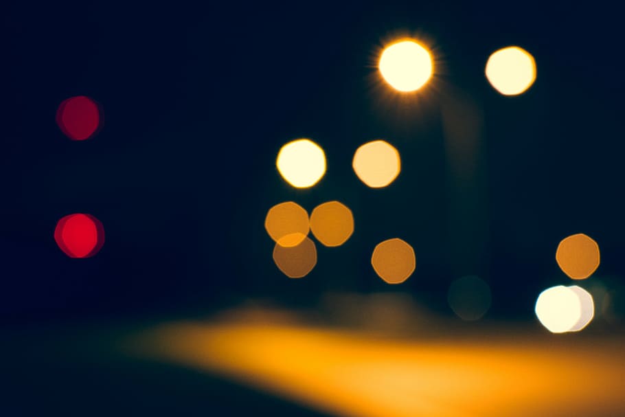 untitled, bokeh, lights, dark, night, evening, blurry, abstract HD wallpaper