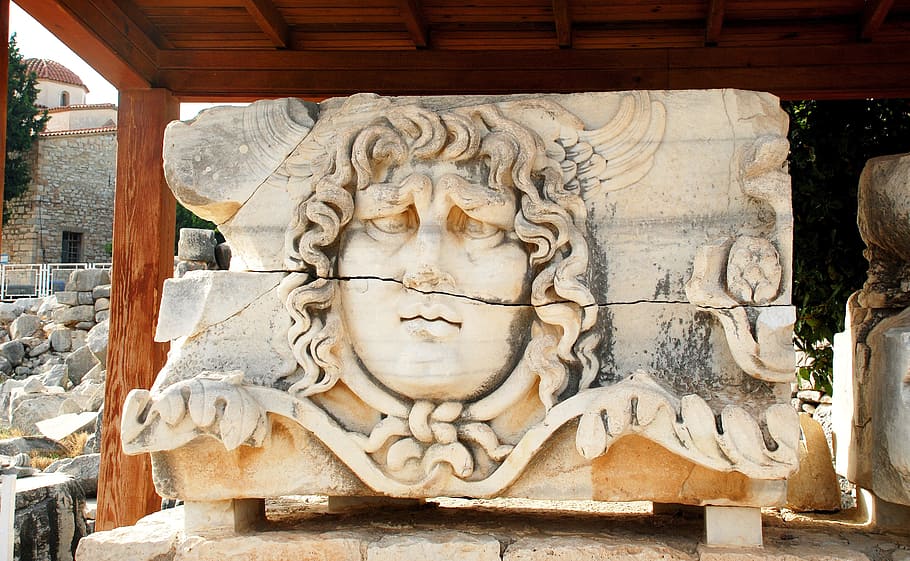 medusa, didima, turkey, temple, greece, roman empire, apollo, HD wallpaper