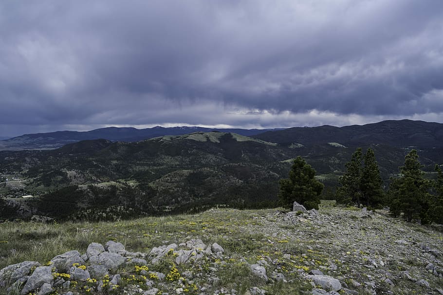 Hilltops view from the top of Mount Helena, clouds, landscape HD wallpaper