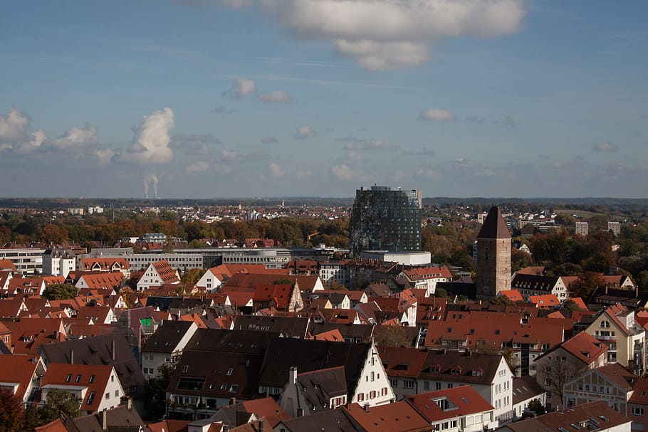 bird's eye view, maritime, hotel, building, architecture, glass, HD wallpaper