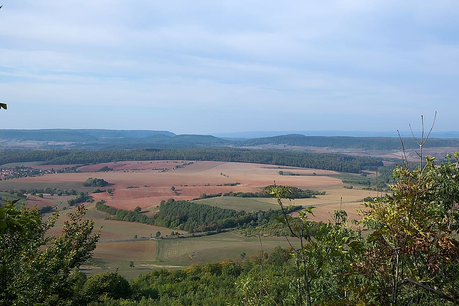landscape, fields, scenic, autumn, panorama, arable, plant HD wallpaper