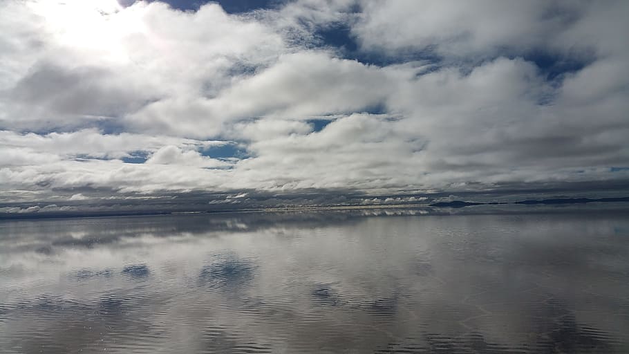 sky, reflection, light reflections, water, cloud - sky, scenics - nature HD wallpaper