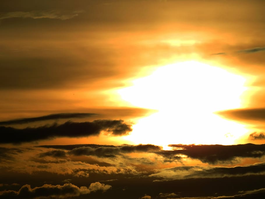 sun, sunset, abendstimmung, romance, nature, cloud - sky, beauty in nature HD wallpaper