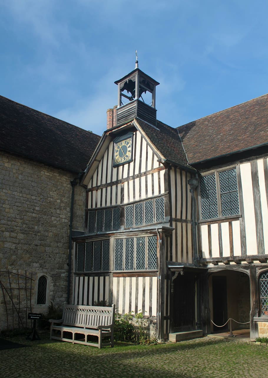 heritage, clock, ightham, architecture, tower, landmark, building HD wallpaper