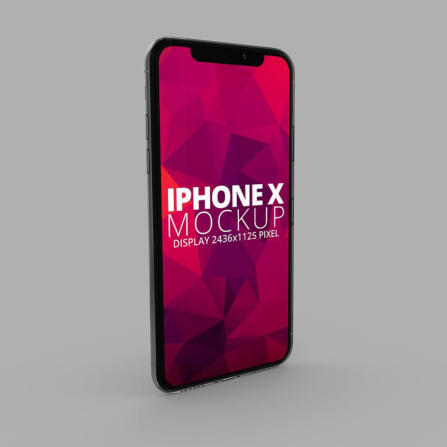 space gray iPhone X against white background, mockup, mobile