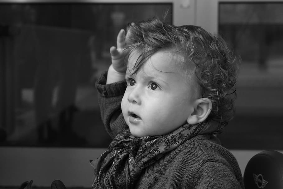 child, small child, emotion, boy, s w, cute, eyes, childhood HD wallpaper
