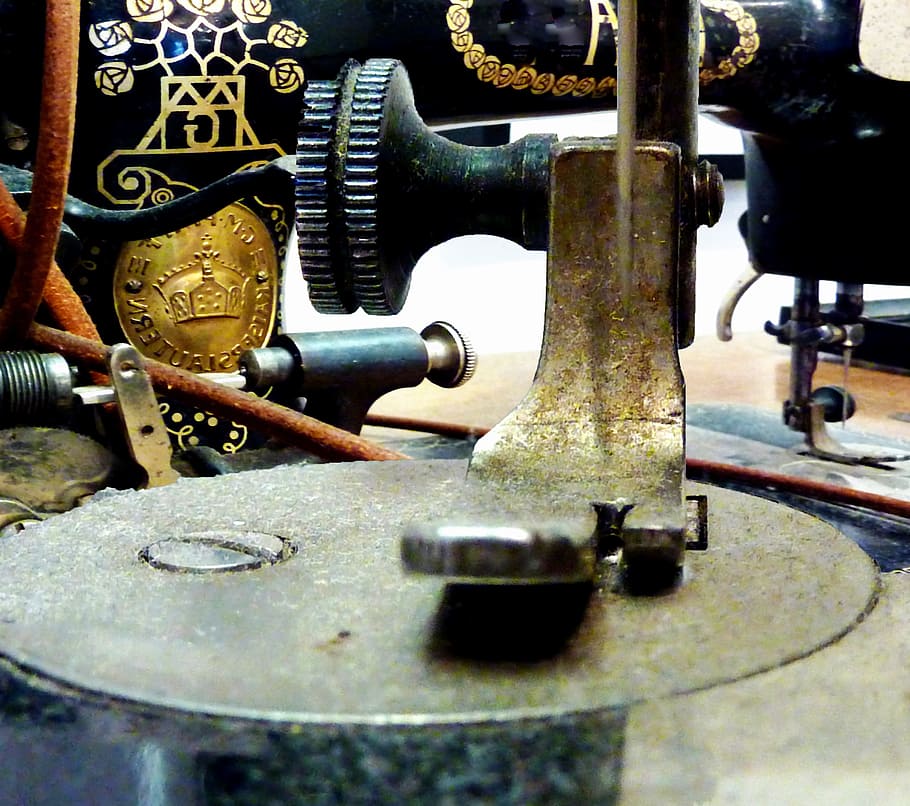 sewing machine, hand labor, craft, nähutensilien, yarn, bobbin HD wallpaper