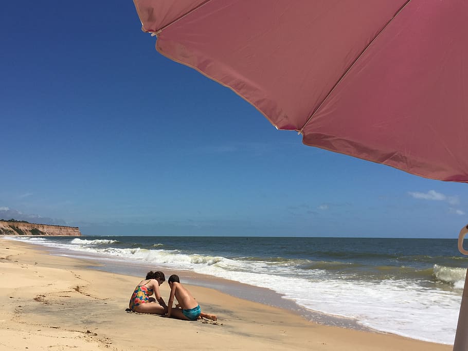 prado, bahia, beach, blue, brazil, brazilian, coast, landscape, HD wallpaper