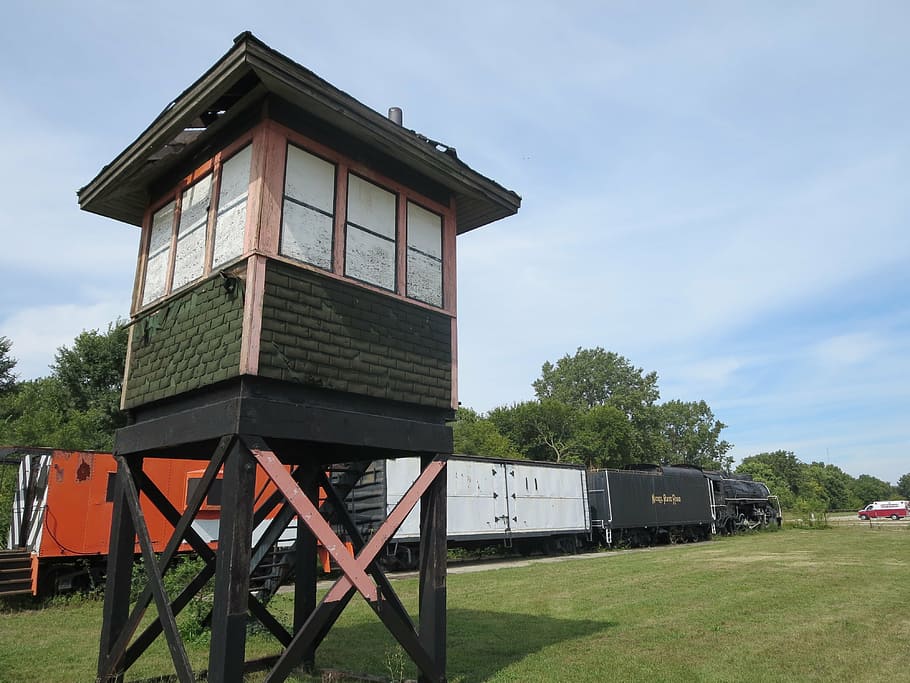 watchtower, lookout tower, train, old, guard, travel, outdoor HD wallpaper