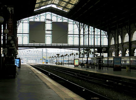 train, station, transit, railway, tracks, railroad, transportation HD wallpaper