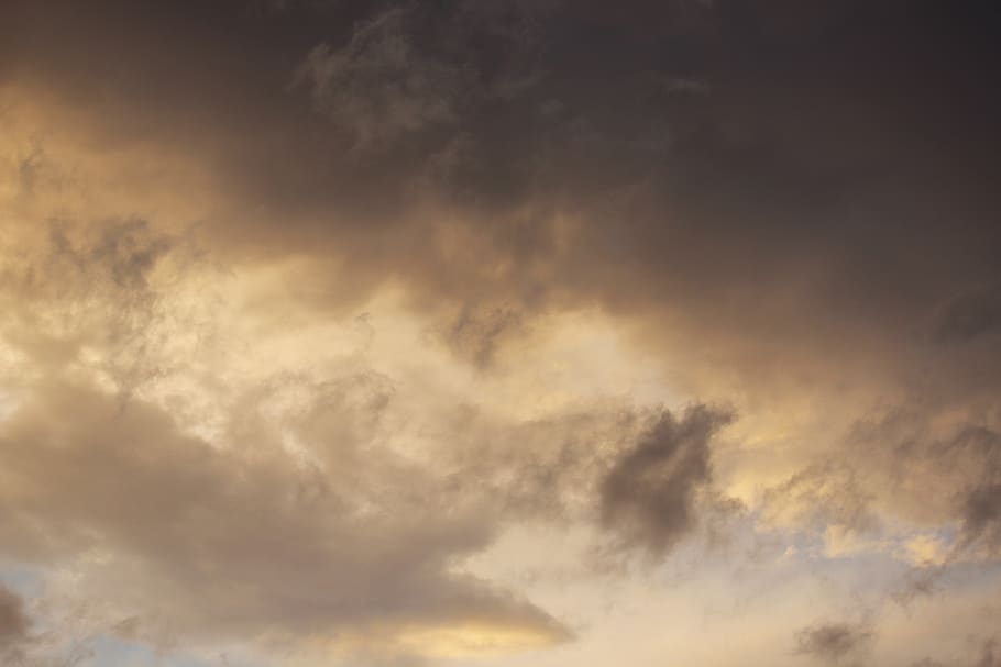 sunset, yellow, clouds, cloudscape, nature, landscape, beautiful HD wallpaper
