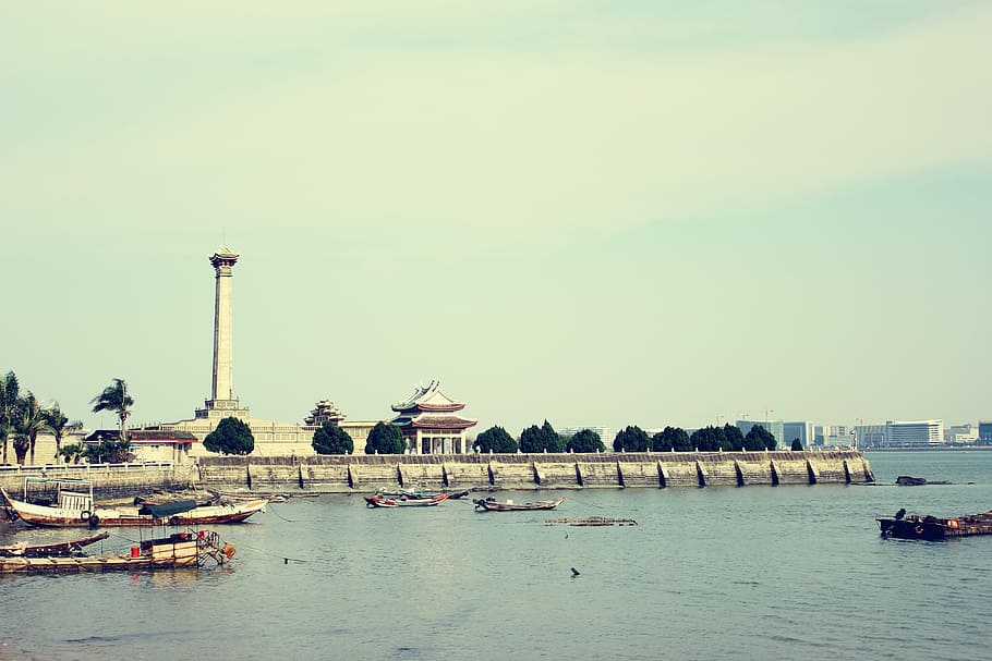 Xiamen, Beach, Monument, Summer, serenity, water, built structure HD wallpaper