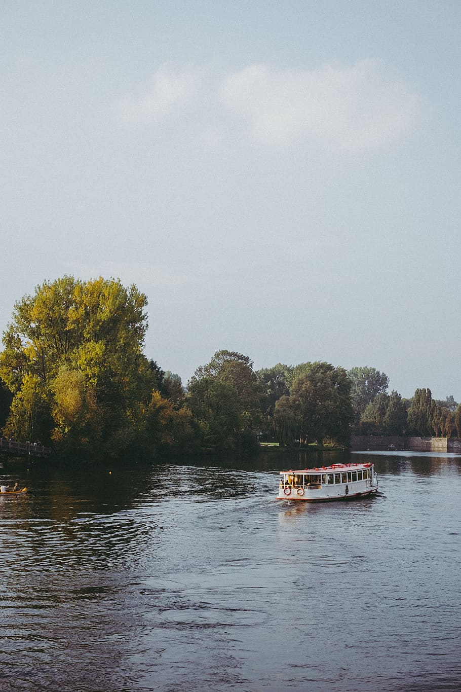 Water taxi, landscape, nature, river, tree, nautical Vessel, lake HD wallpaper