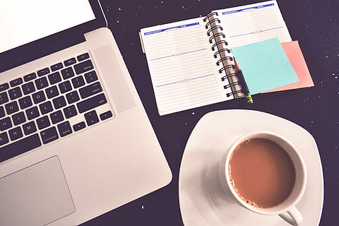 Cafe Workspace with Diary, desk, inspirationfeed, macbook, business HD wallpaper