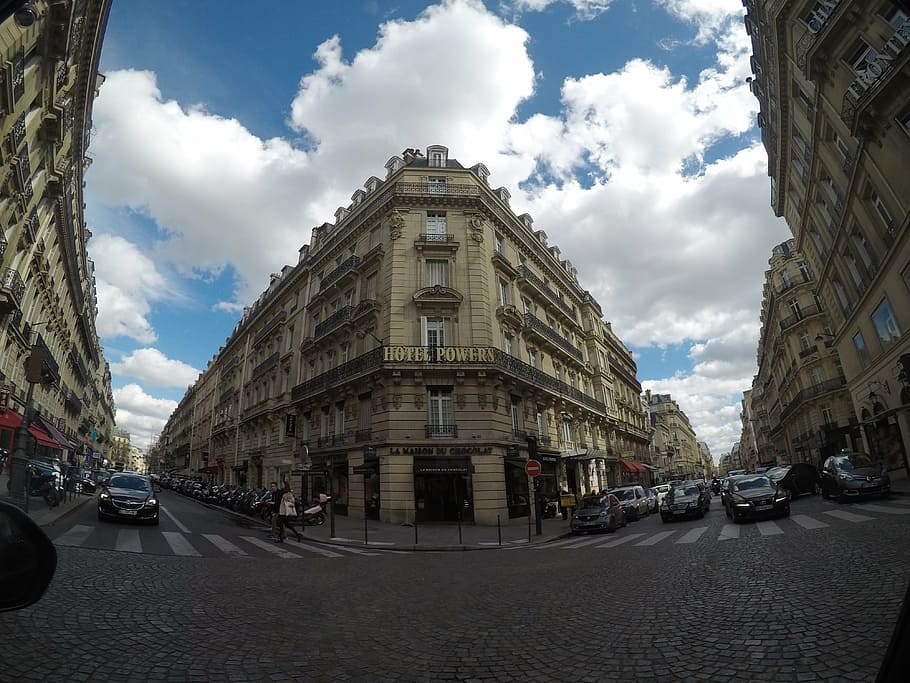 paris, street, white cloud, built structure, architecture, building exterior HD wallpaper