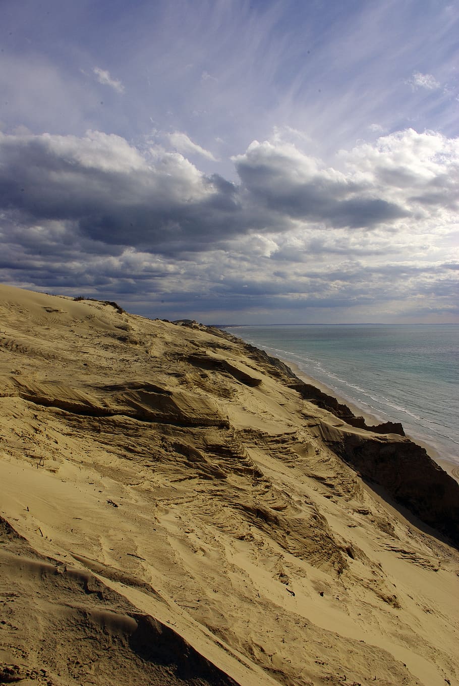 rubjerg, dune, knude, rubjerg knude, sky, cloud - sky, beauty in nature, HD wallpaper