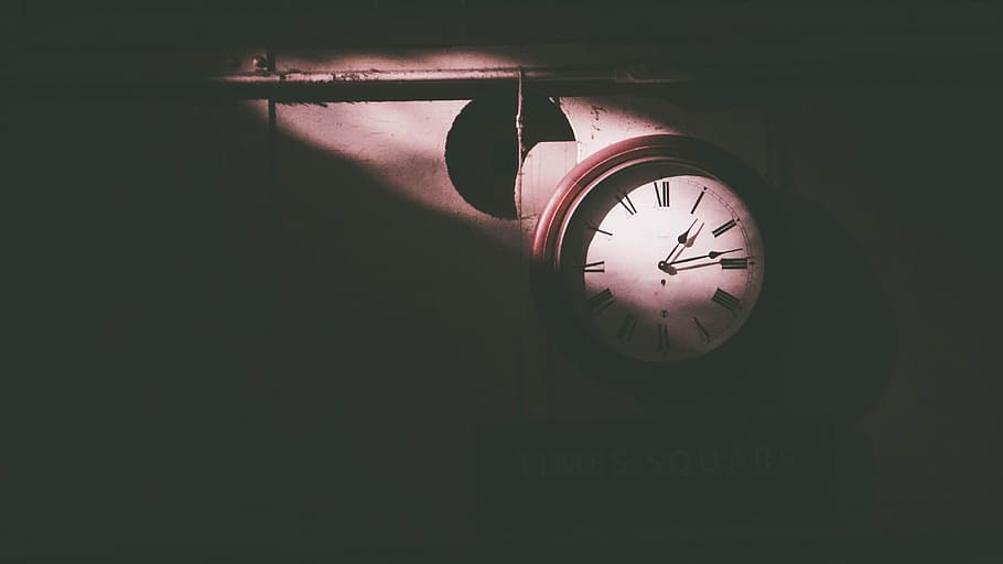 round white and brown wall clock, silhouette of round brown wooden framed white analog wall clock HD wallpaper