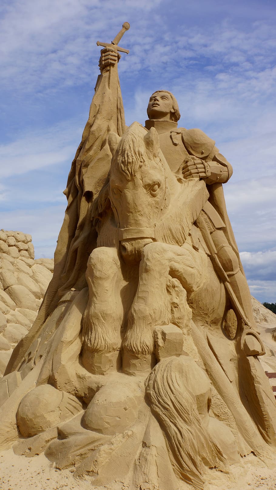 Sandcastle, Sand Sculpture, Knight, finnish, lappeenranta, statue, HD wallpaper