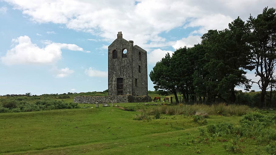 tin, mine, cornwall, victorian, ruin, historic, britain, chimney HD wallpaper
