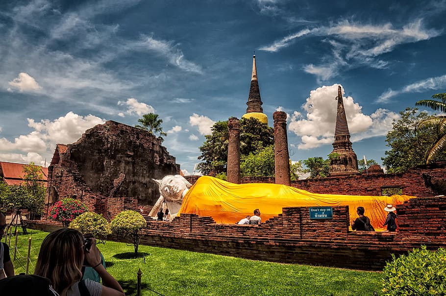 sky, building, architecture, outdoors, ancient, buddha, culture HD wallpaper