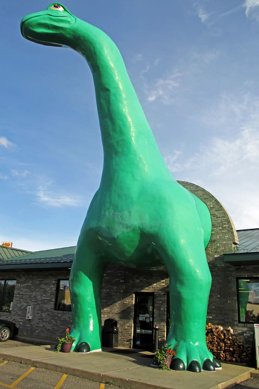 Dinosaur, Brontosaurus, Plaster, Statue, comic, comedy, funny HD wallpaper