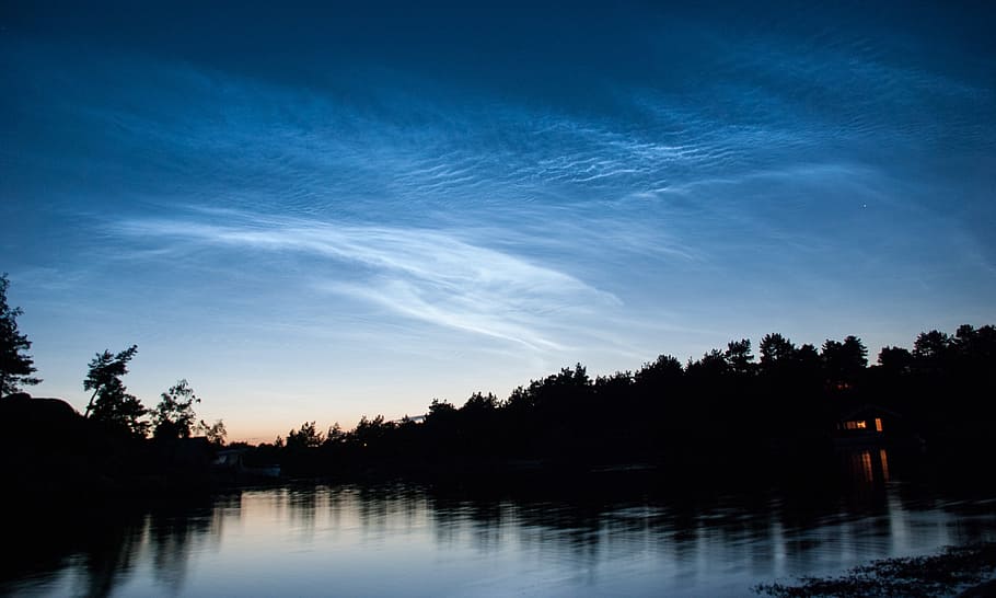 nightfall, dusk, water, twilight, landscape, sky, tree, plant HD wallpaper