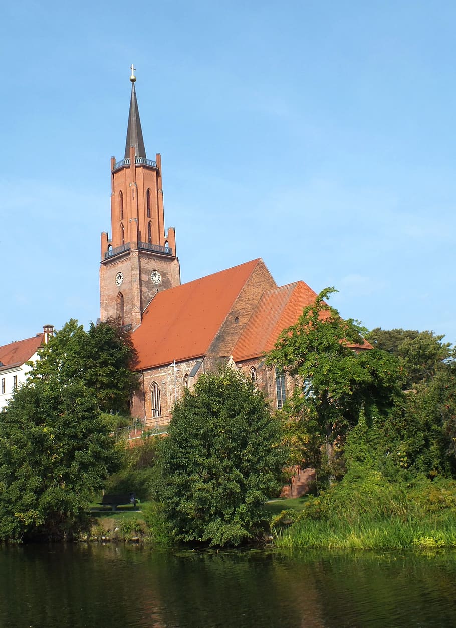 Rathenow, Church, Old Town, architecture, europe, tower, built Structure HD wallpaper