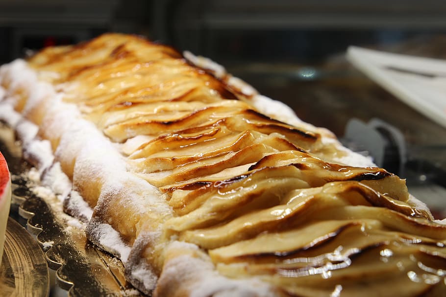 cake, apples, sweet, sugar, frosting, food, gastronomy, recipe HD wallpaper