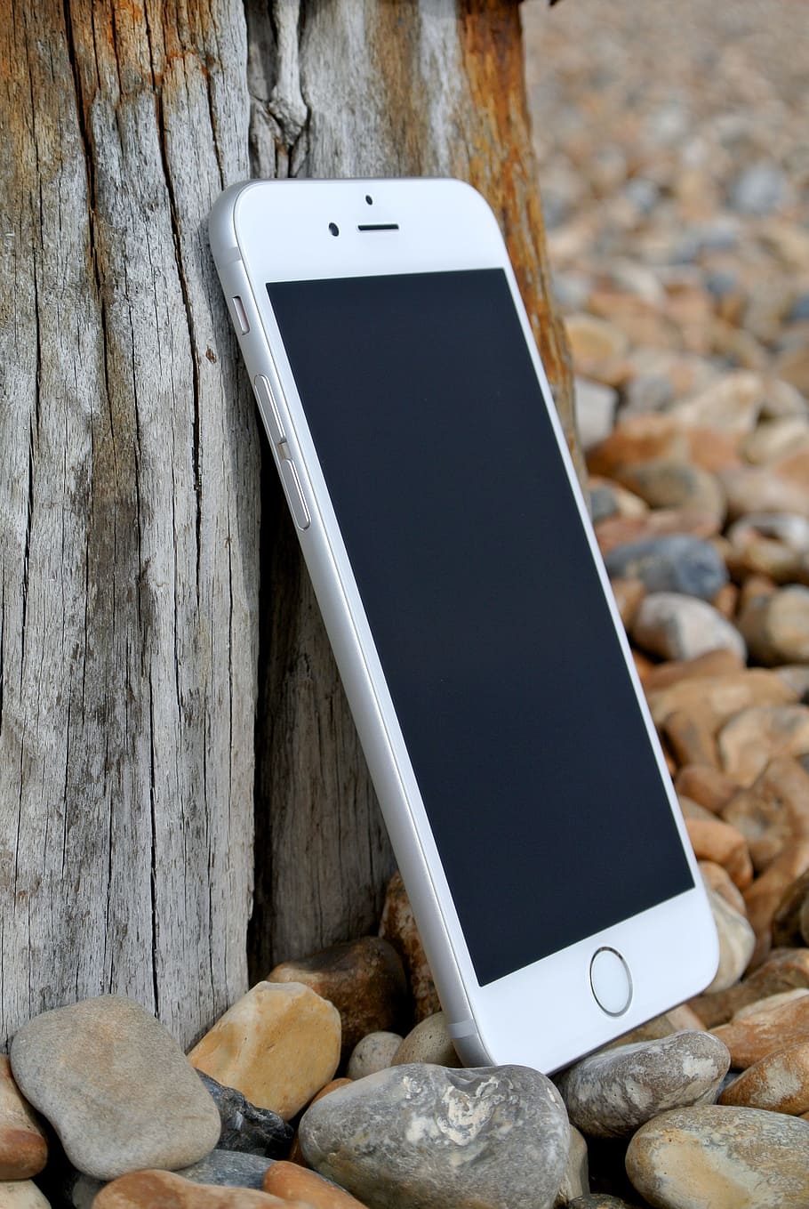 silver iPhone 6 Plus, apple, ios, ios 8, mobile, cellphone, cellular, HD wallpaper