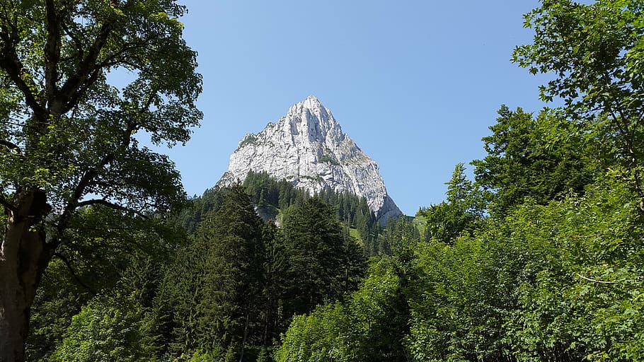 geiselstein, oberammergau alpine, ceedings, mountains, steep wall HD wallpaper