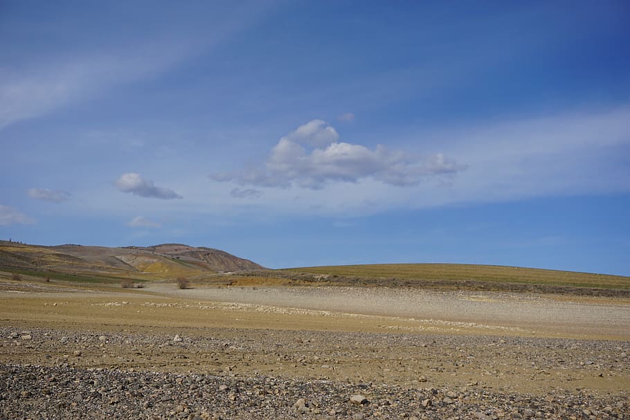 blue, sky, white clouds, nature, tranquil scene, tranquility HD wallpaper