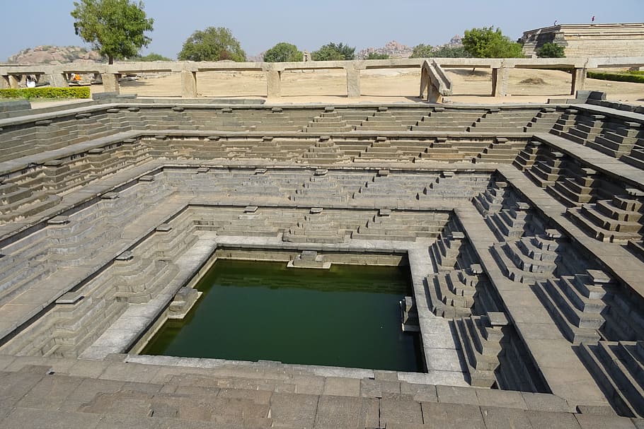 Tank, Hampi, Unesco, Monument, stepped tank, karnataka, ancient