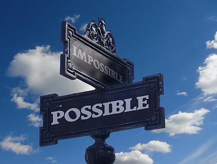Impossible and Possible street signage, note, direction, opportunity HD wallpaper