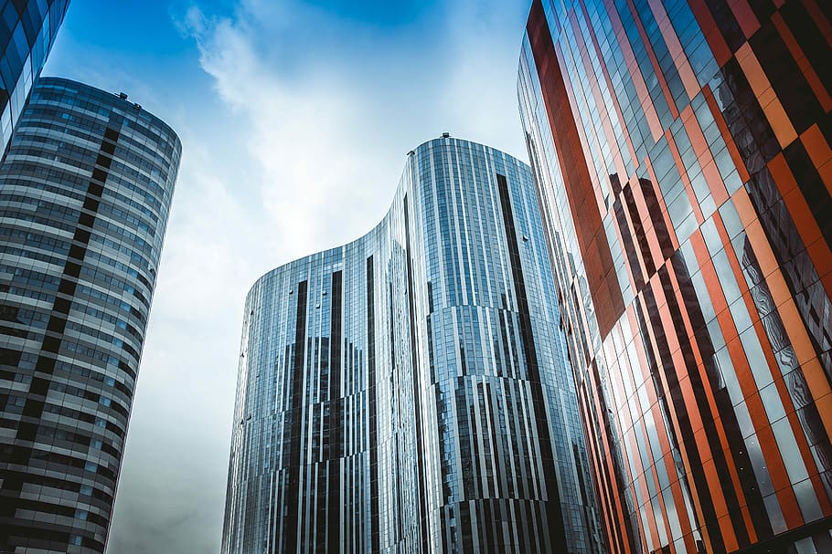 skyscrapers during daytime, skyscraper scenery, building, window HD wallpaper