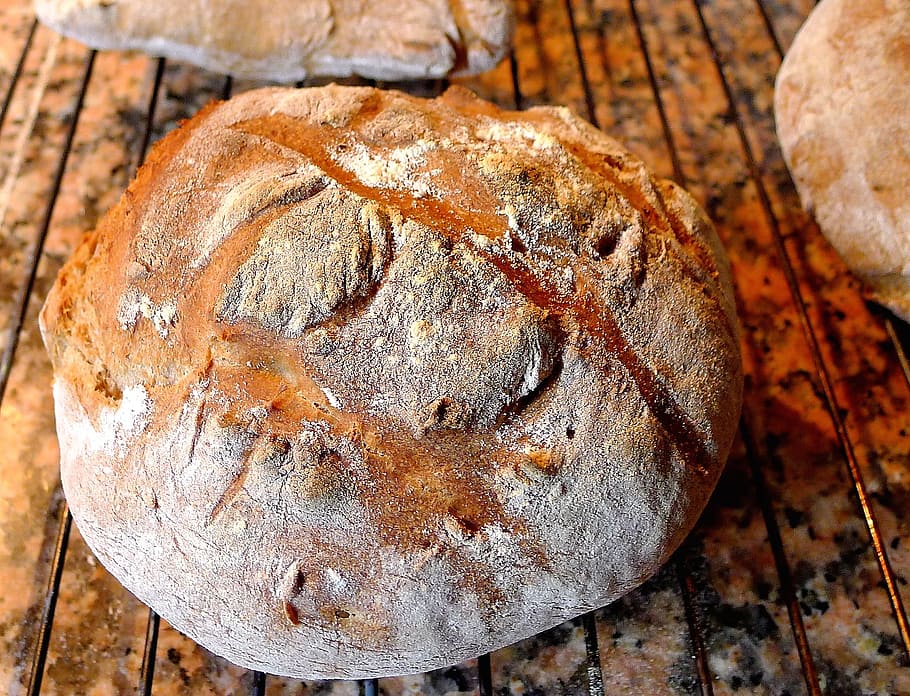 close-up photo of baked bread, bio, boulanger, food, wood - material HD wallpaper