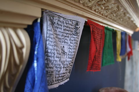 tibetan, prayer, flags, buddhism, communication, hanging, text HD wallpaper
