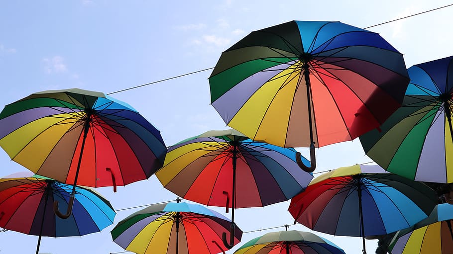 rainbow colored umbrella online