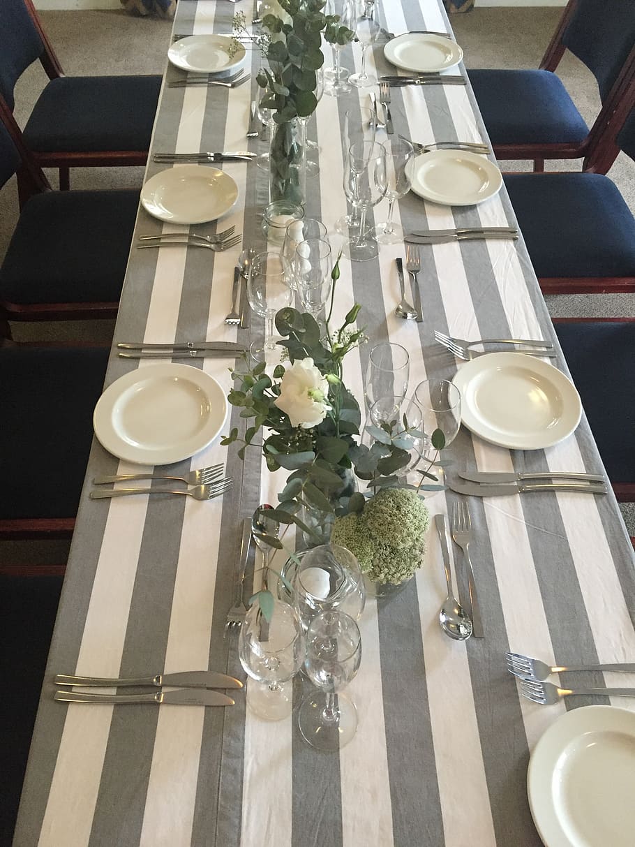 decor, wedding, grey, white, table, floral, vase, indoors, plant HD wallpaper