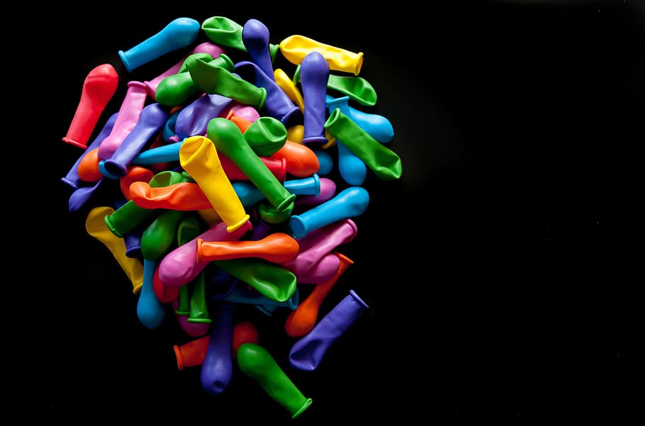 assorted-color balloons, wallpaper, background, games, colored balloons HD wallpaper