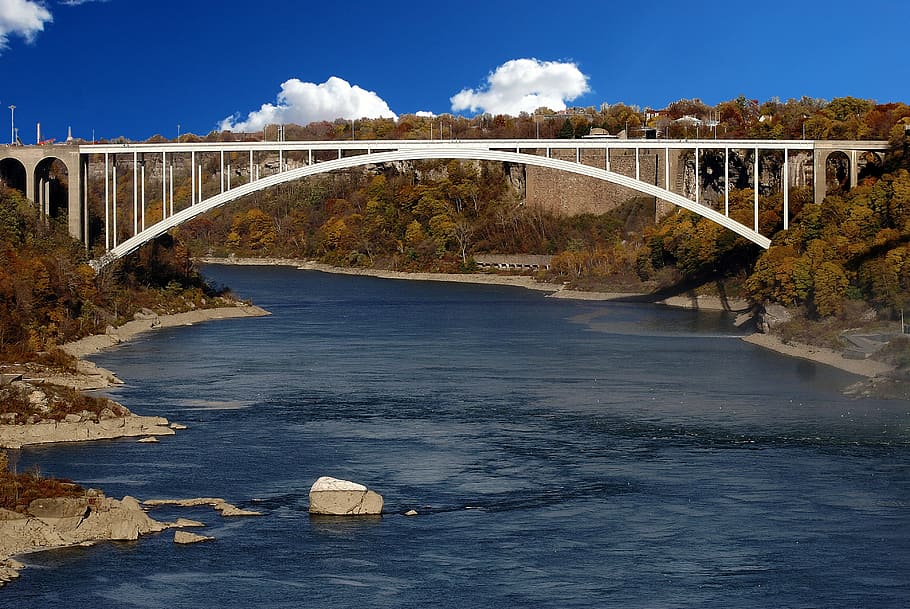 river, bridge, niagara, landmark, water, tourism, landscape HD wallpaper