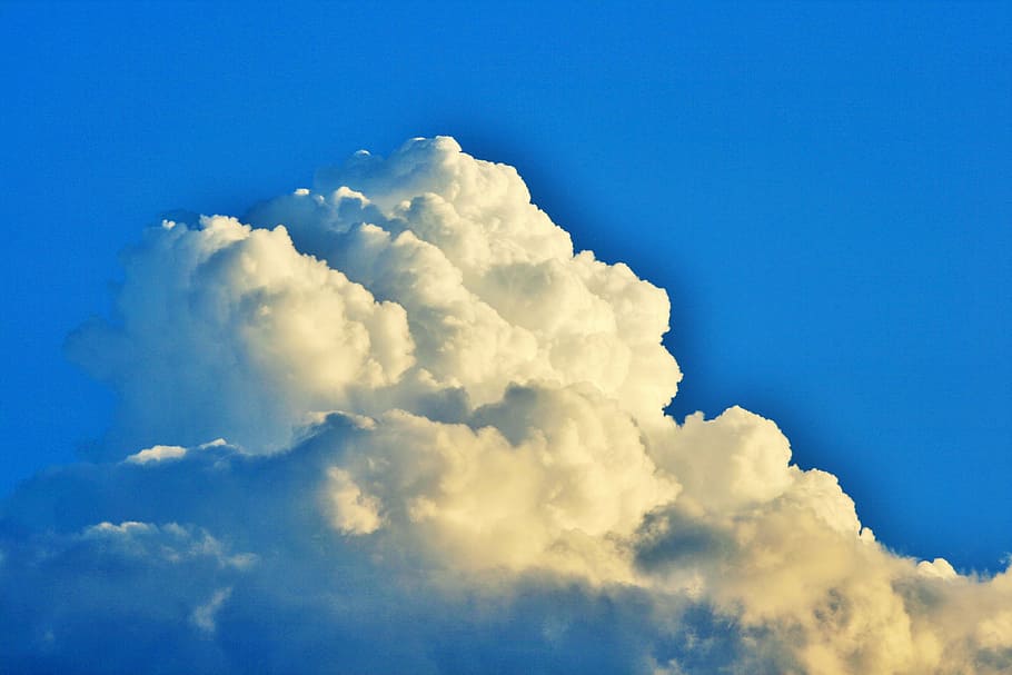 cumulus cloud, white, bulky, stacked, dense, sky, blue, cloud - sky HD wallpaper