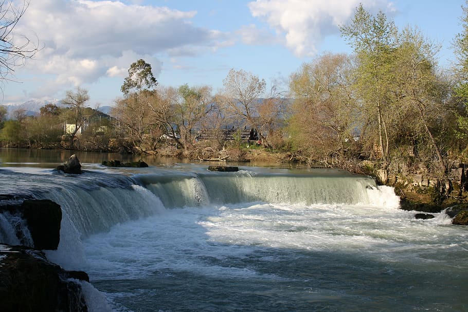 turkey, waterfall, nature, landscape, river, tree, forest, falling HD wallpaper