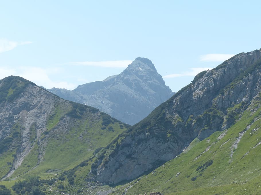 Mountain, Alpine, lailachspitze, vilsalpseeberge, allgäu alps, HD wallpaper
