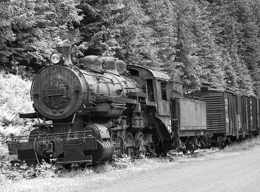 grayscale photo of locomotive train, Locomotive, Engine, Diesel