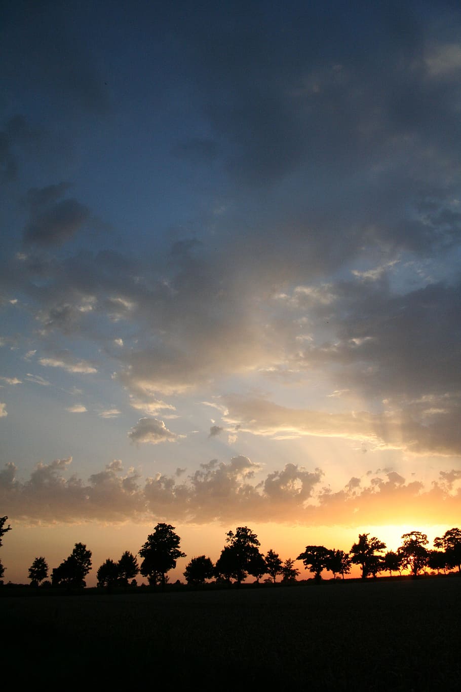 afterglow, sun, summer, evening sky, abendstimmung, sunset HD wallpaper