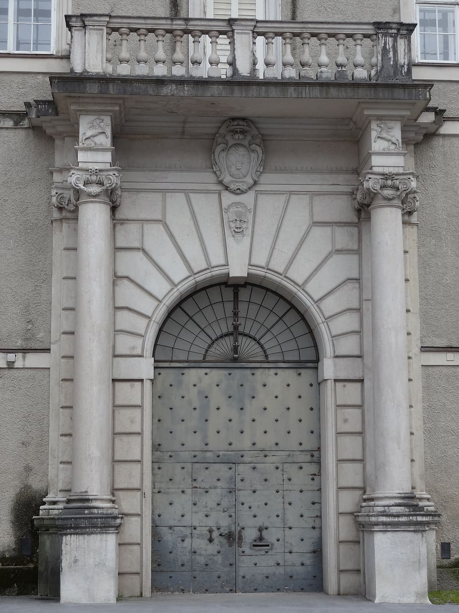 door, arch, balcony, entrance, historic, europe, baroque, artsy
