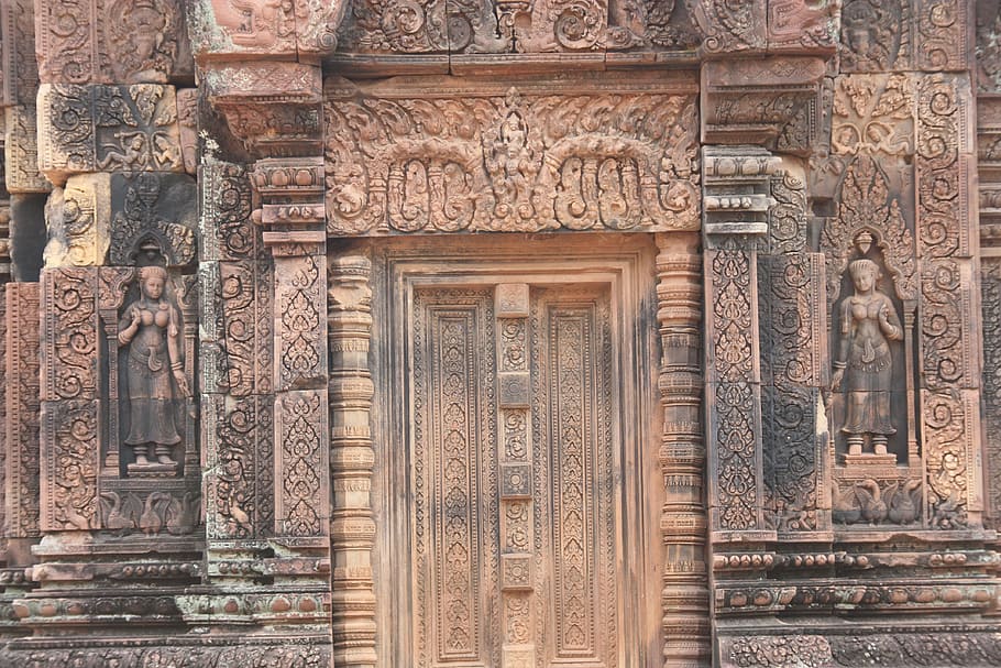 angkor wat, temple, cambodia, banteay srei, temple complex, HD wallpaper