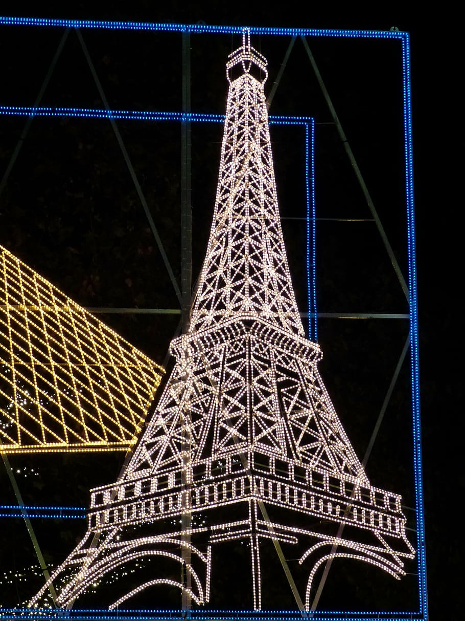 eiffel tower, lighting, christmas, advent, decoration, christmas time HD wallpaper