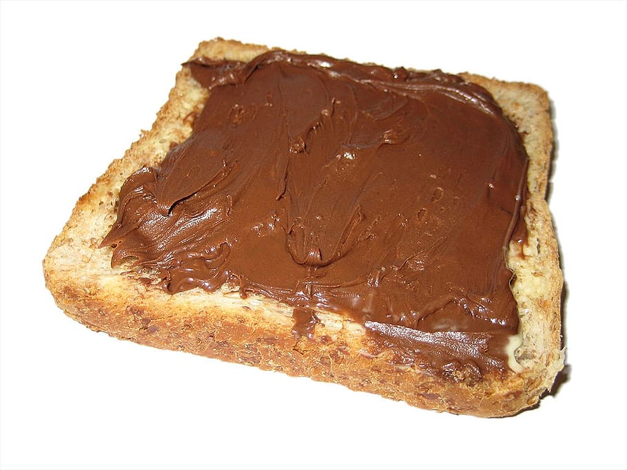 nutella, toast, white bread, chocolate cream, walnut cream, HD wallpaper